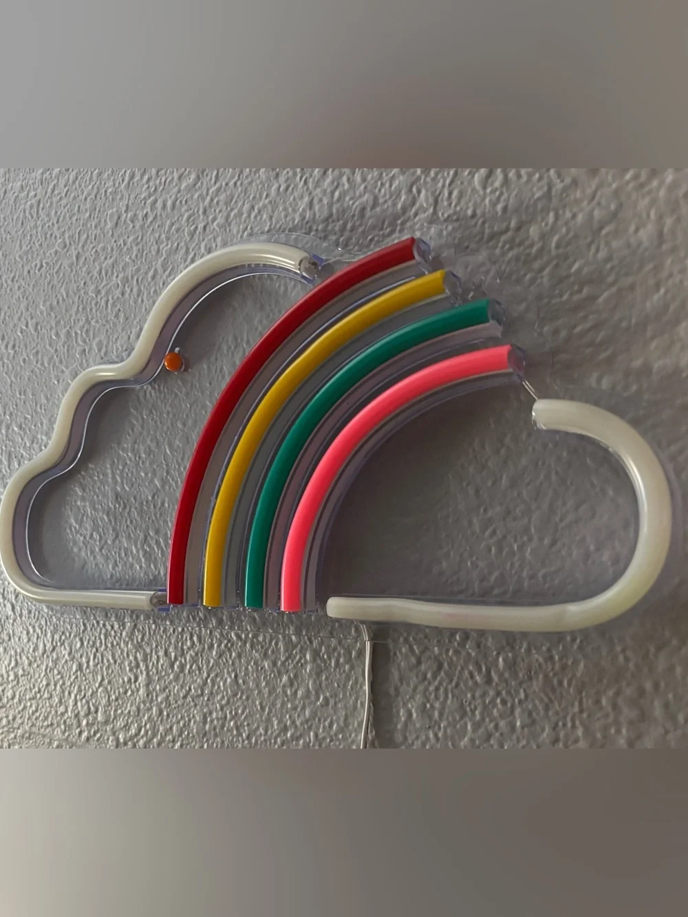 Rainbow Cloud/PEACE White LED Wall Light| MultI CLR Neon Accent.